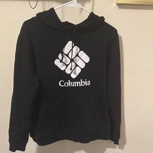 Columbia Black Hoodie with Iconic White Emblem
